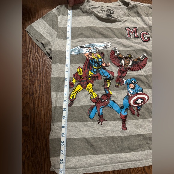 Marvel Gray Striped T-Shirt - Picture 4 of 7